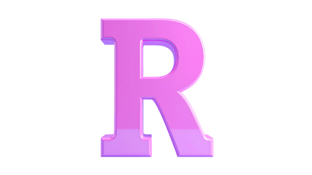 3d ícone imagem do a carta r png