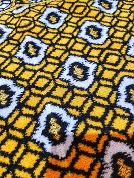 Geometric Pattern Abstract Yellow Diamond Design with White Accents photo