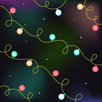 Colorful lights on dark background vector