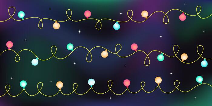 Colorful holiday string lights decoration vector