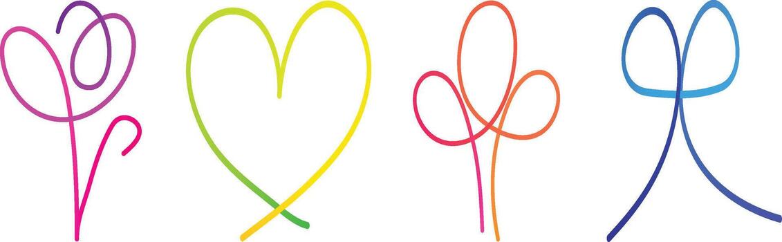 Abstract Colorful Line Arts with Gradients vector