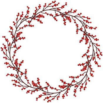 invierno Delgado rama baya guirnalda circulo marco. vector