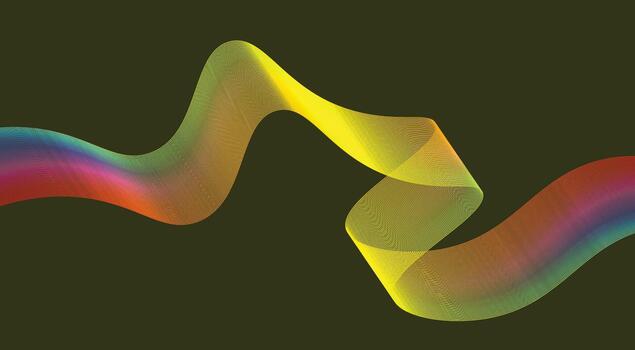 Wavy Blend Lines Abstract Background Yellow Colorful Gradient Curved Design Illustration vector