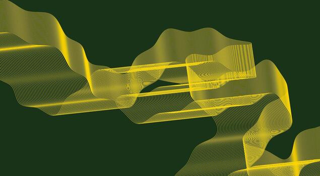 Blend Wavy Lines Background Yellow Color Curved Abstract Design Illustration vector