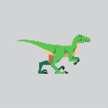 Pixel art illustration Velociraptor Dino. Pixelated Raptor Dino. Velociraptor Dinosaur Animal Icon pixelated for the pixel art game and icon for website and game. old school retro. vector