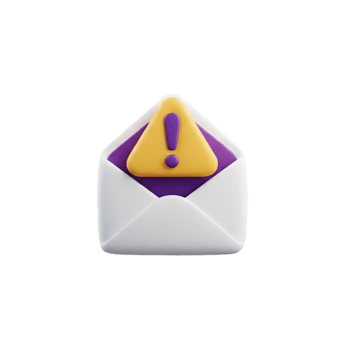 e-mail alarm icoon in 3d renderen Aan transparant achtergrond png
