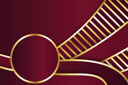Abstract red and gold gradient wave metallic direction luxury overlap design modern futuristic background illustration. horizontal background with circle and gold line pattern element designs. vector