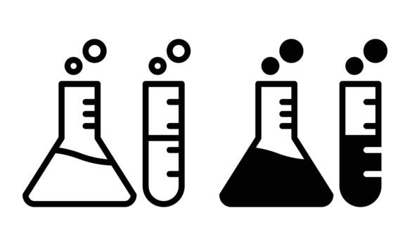 Experiment Icon with Outline and Glyph Style vector