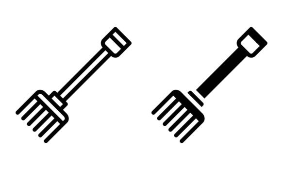 horca icono con contorno y glifo estilo vector