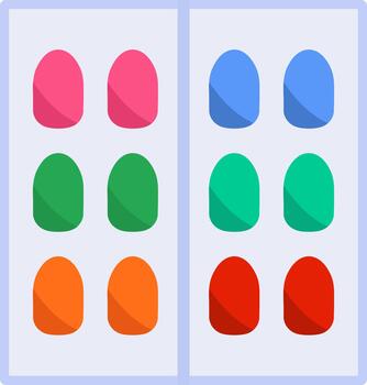 Nail Color Gradient Style Element vector