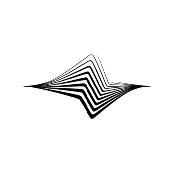 Abstract dynamic optical illusion geometric wave pattern with smooth flowing lines vector