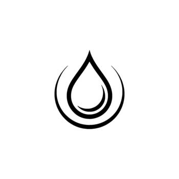 A minimalist representing a stylized water drop with concentric circular elements symbolizing purity and fluidity isolated vector