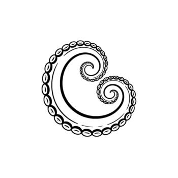 swirling fractal pattern of octopus tentacles with multiple suction cups creating a hypnotic spiral vector
