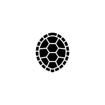 minimalista representando un estilizado Tortuga cáscara compuesto de geométrico hexagonal y rectangular segmentos en escala de grises tonos vector