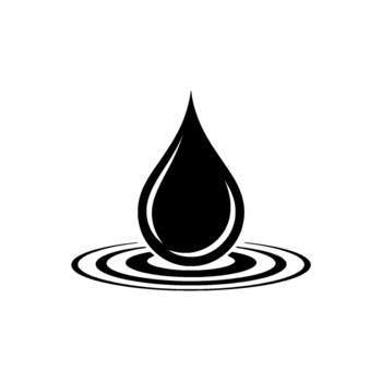 A clean illustration of a single falling water drop creating ripples vector
