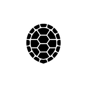 un minimalista geométrico silueta de un Tortuga cáscara modelo con hexagonal formas aislado vector