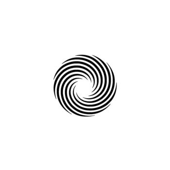 A dynamic abstract spiral vortex with clean lines creating a swirling optical illusion effect isolated vector