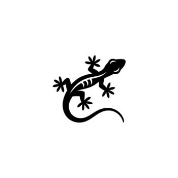 A minimalist silhouette of a gecko with detailed bone structure visible vector