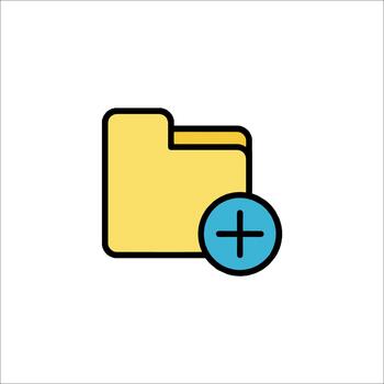 New Folder Icon Add File Document Data Storage Symbol, vector