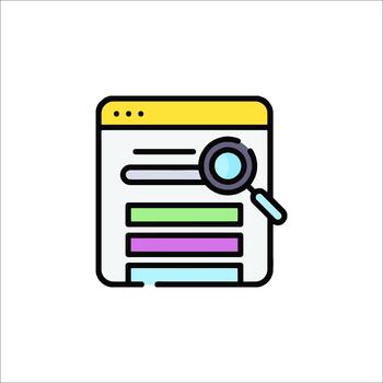 Search Icon Web Page Magnifying Glass Data Analysis, app vector