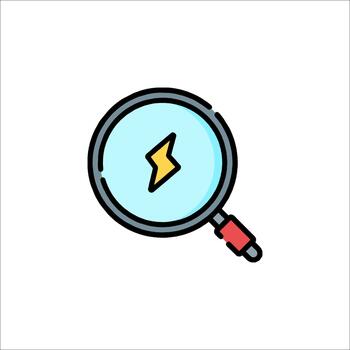 Lightning Search Icon Power Energy and Innovation, solution vector