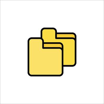 Yellow Folders Icon File Management Data Storage Concept vector