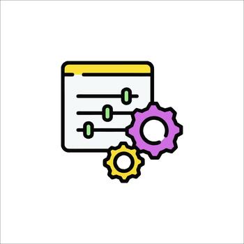 Settings Icon Configuration Gears and Sliders Illustration, system vector