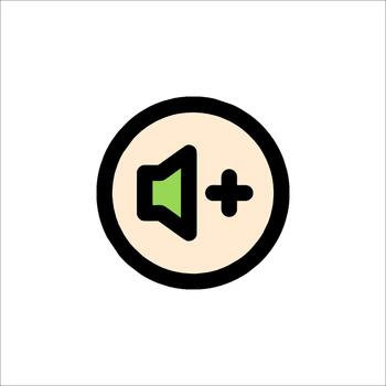 Volume Up Icon Sound Increase Audio Plus Button, multimedia vector