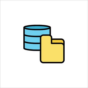 Database Folder Icon Data Management Storage File System vector