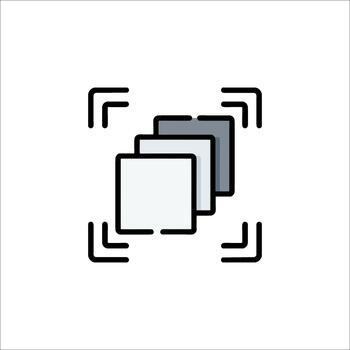 Layers Icon Stacked Squares with Scan Focus Illustration vector