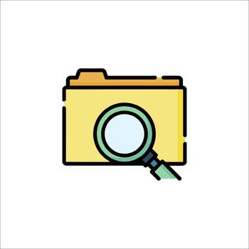 Folder Search Icon Data Analysis File Management Research, illustration vector