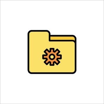 Settings Folder Icon Configuration File System Setup vector