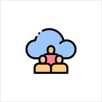 Cloud Teamwork Icon Collaboration Computing Networking vector