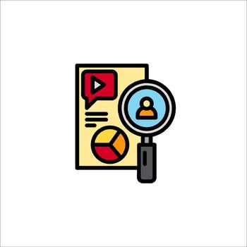 márketing análisis icono datos usuario investigación, reporte vector