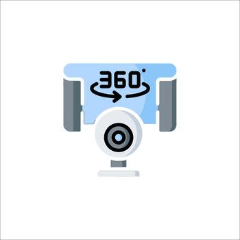360 Camera Icon Virtual Reality Panoramic View Technology vector