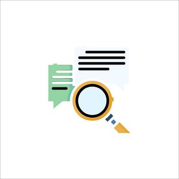 Content Analysis Magnifying Glass Inspecting Text Documents vector