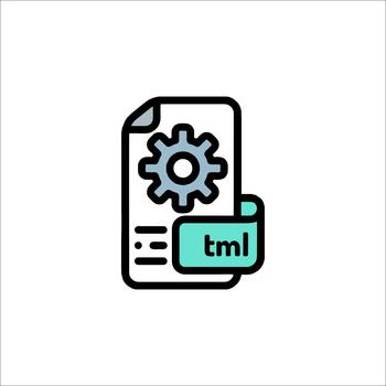 TML File Icon Template Markup Language Configuration Settings, development vector