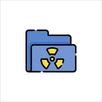 Radioactive Data Folder Icon Hazardous Information Storage, sensitive data vector