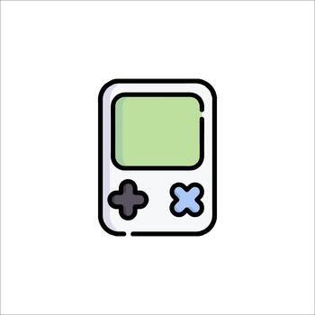 Retro Handheld Game Console Icon Illustration, portable vector