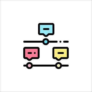 flujo de trabajo diagrama proceso diagrama de flujo con habla burbujas, red vector