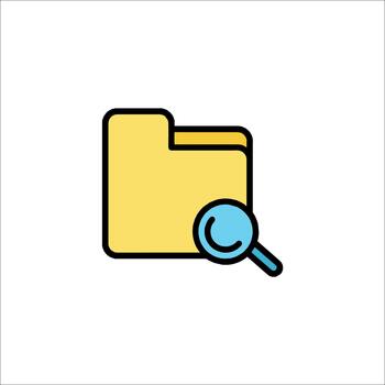 Folder Search Icon File Management Data Analysis Find vector