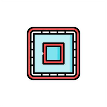 CPU Chip Icon Microprocessor Computer Technology Concept vector