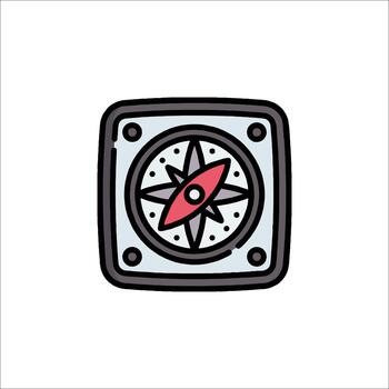 Compass Icon Direction Navigation Exploration Flat Design, finding way vector