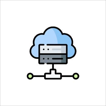 Cloud Computing Server Icon Data Storage and Network Connection, technology vector
