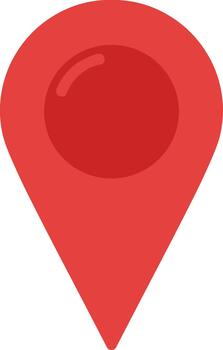 Simple Flat Red Location Pin Pointer Map Icon Illustration vector