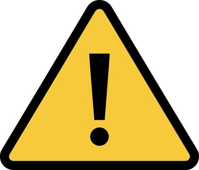 Simple Flat Design Rounded Corner Exclamation Mark Triangle Sign Icon vector