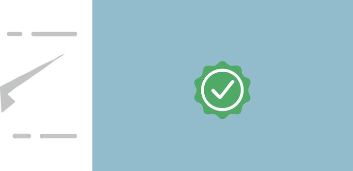 Minimalist Check Mark Approval Sign on Document List Symbol Icon vector