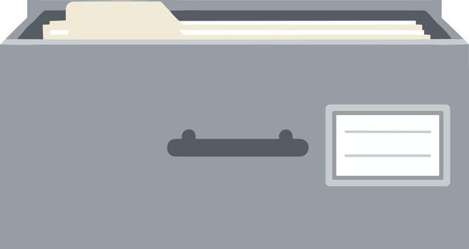 Flat Design Office Document Cabinet Full of Folders and Paperwork Illustration vector