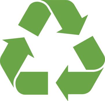 Simple Flat Green Recycle Arrow Symbol Circle Icon Shape Element vector