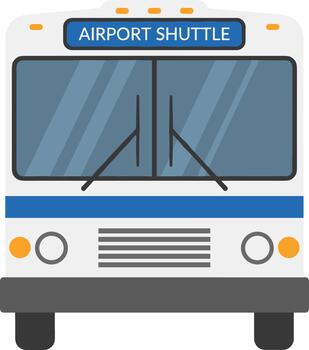 Flat Design Front View Airport Shuttle Bus Illustration Element vector
